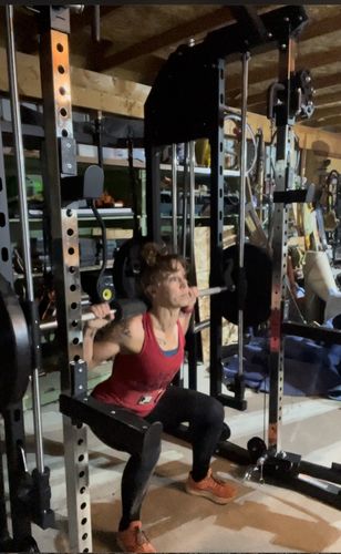 Customer photo review of Jacked Up Power Rack All-In-One Functional Trainer Cable Crossover Cage Home Gym w/ Smith Machine