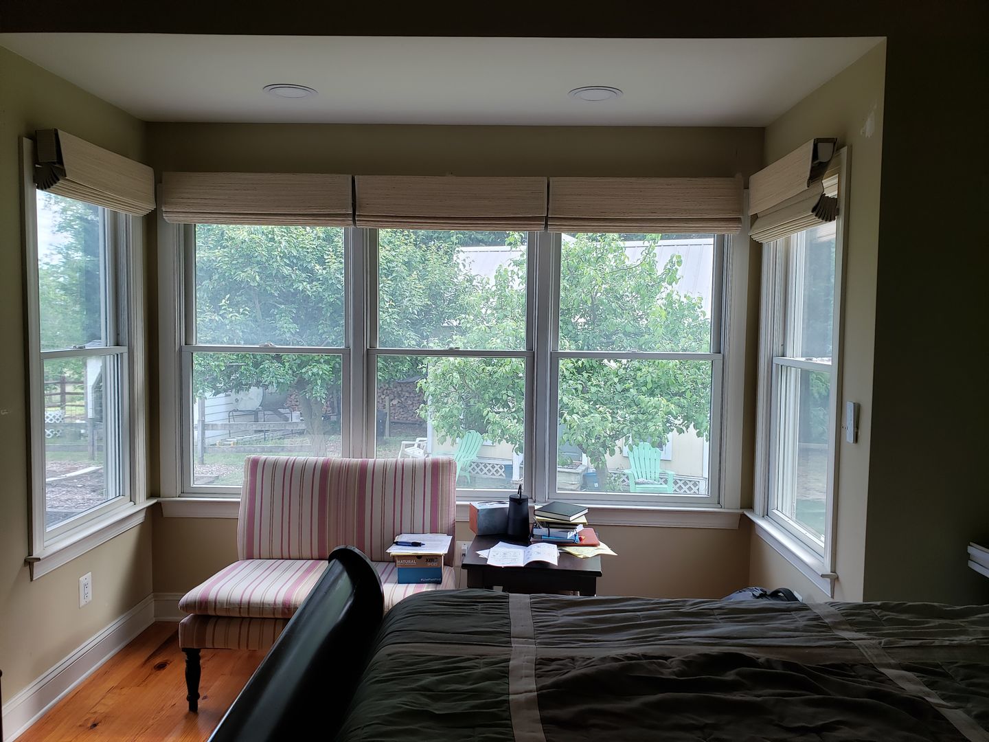 Customer photo review of SmartWings Motorized Woven Wood Shades 100% Blackout
