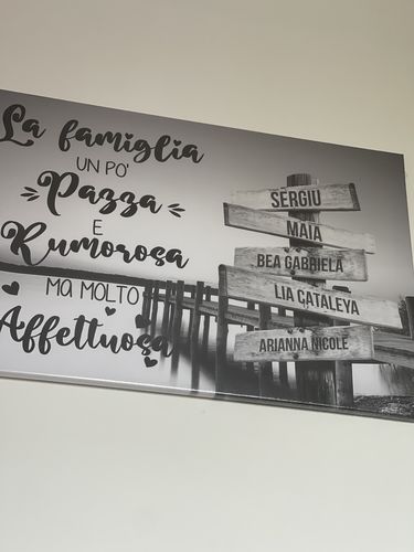Customer photo review of TELA PERSONALIZZATA "TRAMONTO AL MOLO"