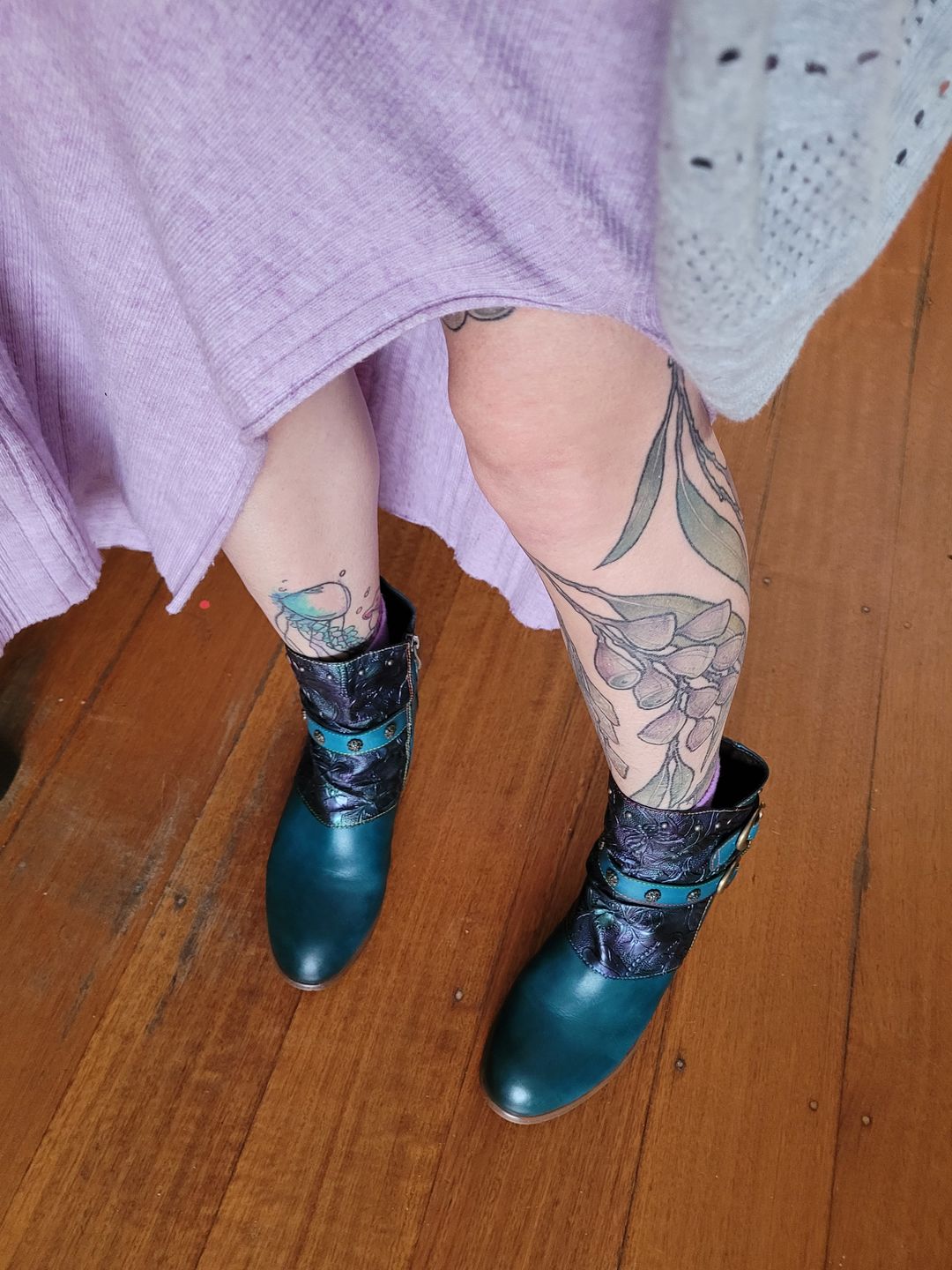 Customer photo review of Retro Painted Buckle Flat Shoes