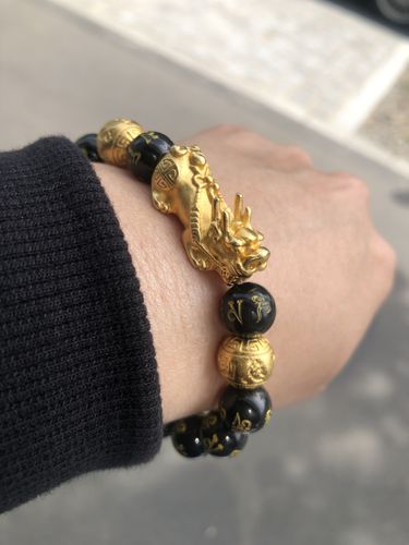Kundenbewertung mit Foto zu Feng Shui Pixiu Schwarzes Obsidian Glücks Armband