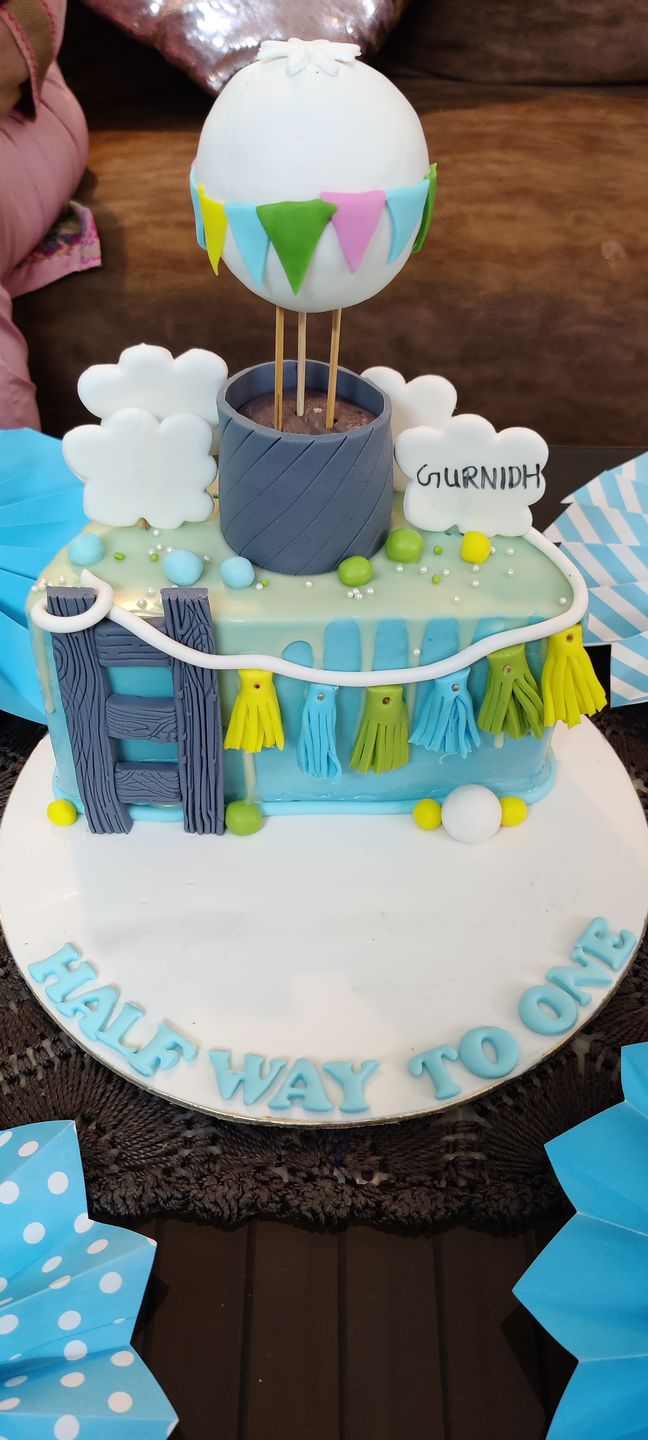 Customer photo review of Balloon 6 Months Cake