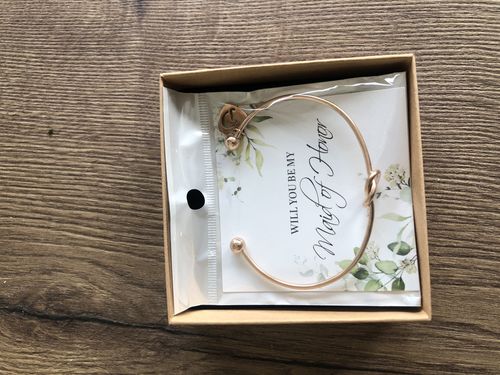 Customer photo review of AC Three Charm Initial Bracelet