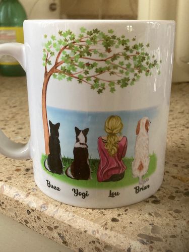 Customer photo review of Girl & Dogs - Life is better with a dog Personalised Mug