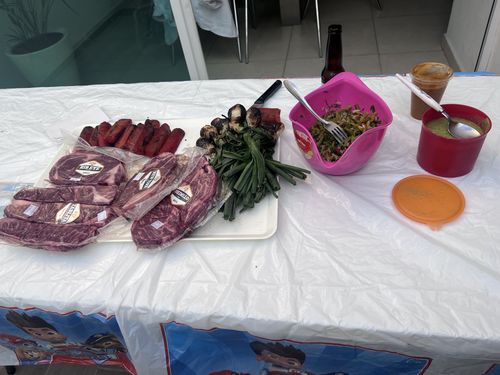 Reseña con foto de un cliente sobre Kit Carne Asada