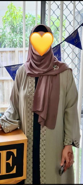 Customer photo review of Amirah Pearl Abaya - Minty
