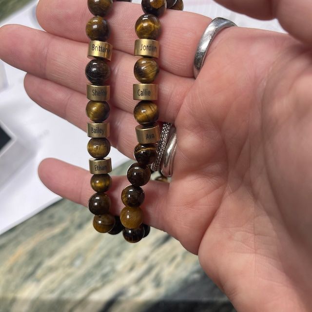 Customer photo review of Customized Lava Tiger Eye Stone Beads Bracelet for Men