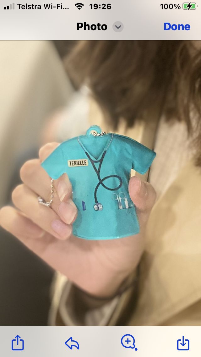 Customer photo review of Personalized Nurse Scrubs - Gift for Nurse Ornament