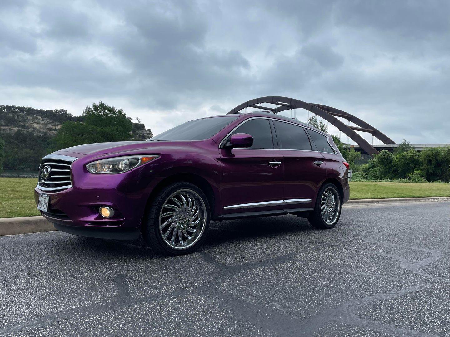 Customer photo review of Glossy Metallic Grape Purple Vinyl Wrap