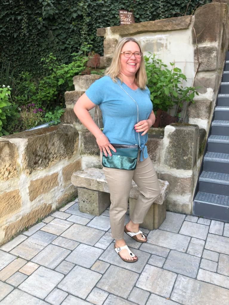 Customer photo review of MINI PIANOSA BAG champagne/glicine/limone fluo