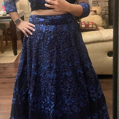Customer photo review of Navy Blue Color Wedding Wear Sequence Designer Lehenga Choli