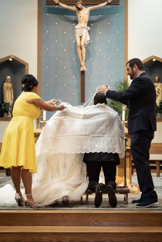 Customer photo review of Jusilyn Silk Filipino Unity Veil in Off-White for Filipino Wedding Ceremony