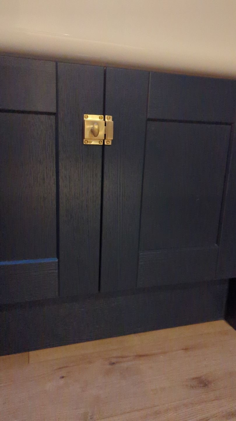 Customer photo review of Classic Brushed Satin Brass Cupboard Handles