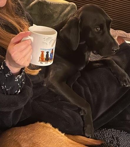 Customer photo review of Girl & Dogs - Life is better with a dog Personalised Mug