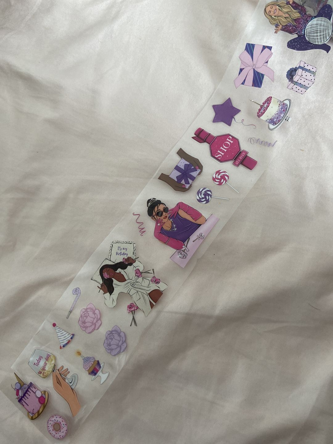 Customer photo review of It's My Birthday Pre-cut PET Tape