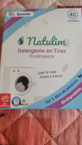 Customer photo review of Eco-Tiras de Detergente 40 lavados Natulim