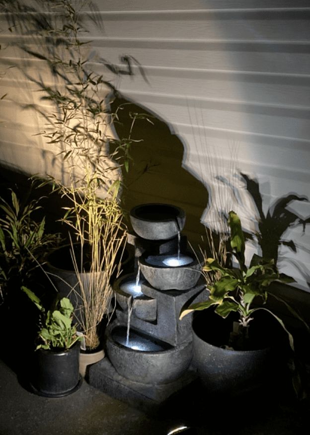 Customer photo review of Solar Powered 4-Tier Bowls Water Fountain - Dark 72cm