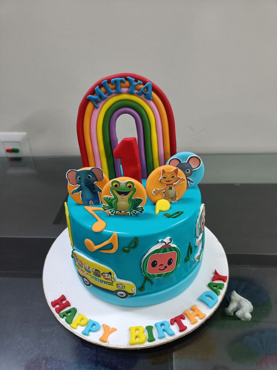 Customer photo review of Cocomelon Animals Cake