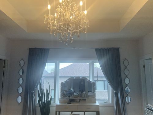 Customer photo review of Framed Metal Teardrop Mirror (59"H x 7"L x 1"W)
