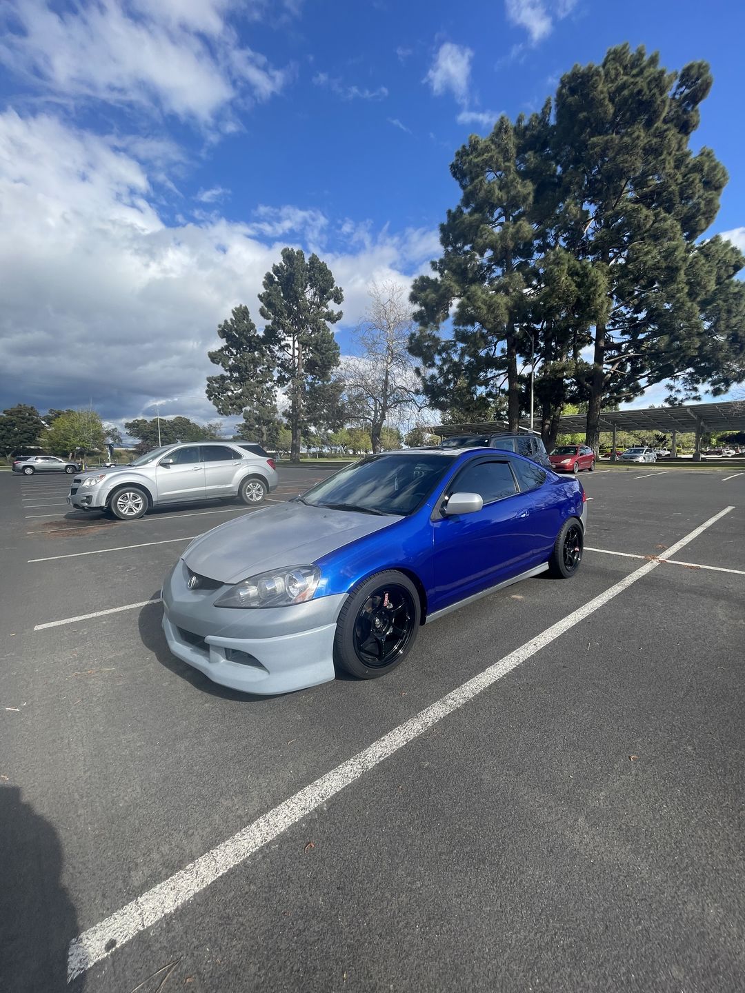 Customer photo review of Glossy Metallic Pearl Blue Vinyl Wrap