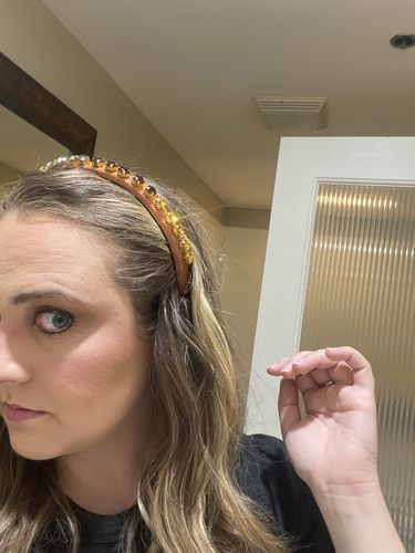 Customer photo review of COPPER OMBRE CRYSTAL GIGI HEADBAND
