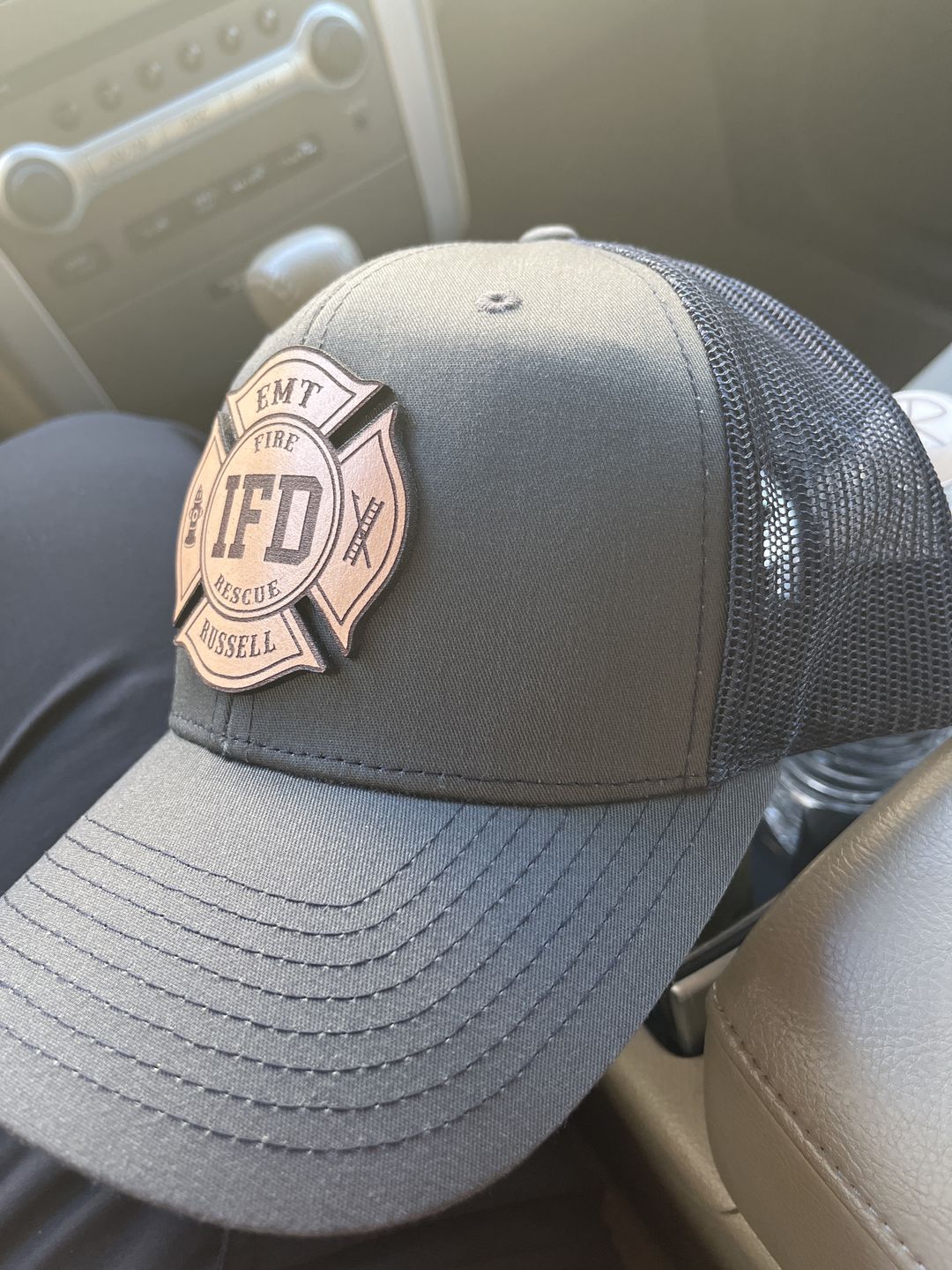 Customer photo review of Custom Maltese Leather Patch Hat