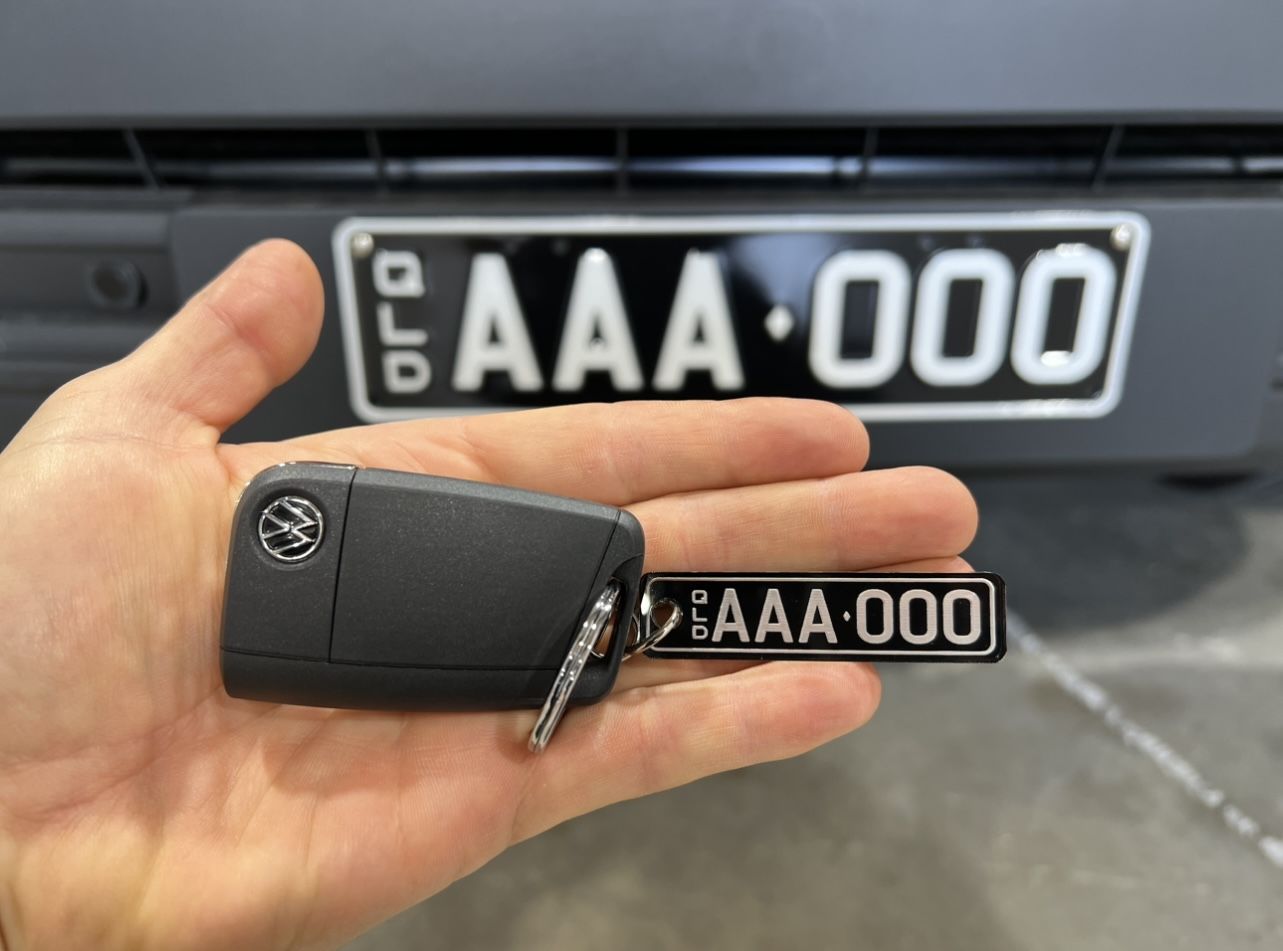 Customer photo review of QLD Classic Licence Plate Custom Keychain