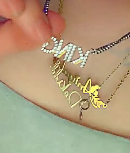 Customer photo review of Custom name necklace