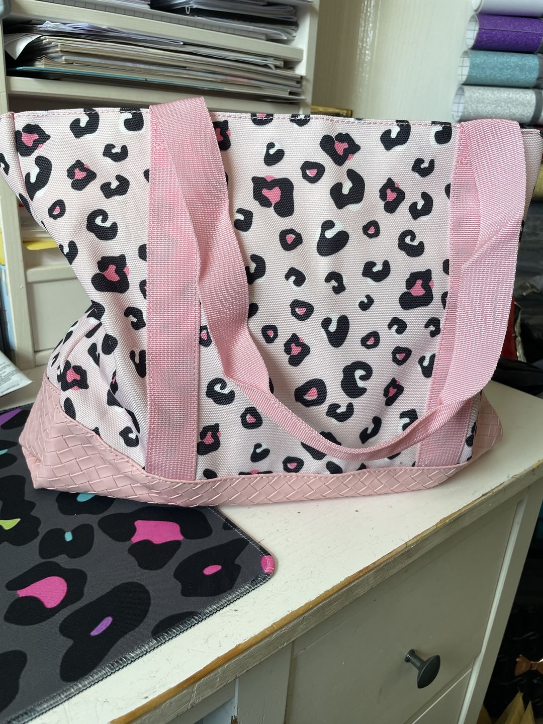 Customer photo review of Pink Leopard Tote Bag