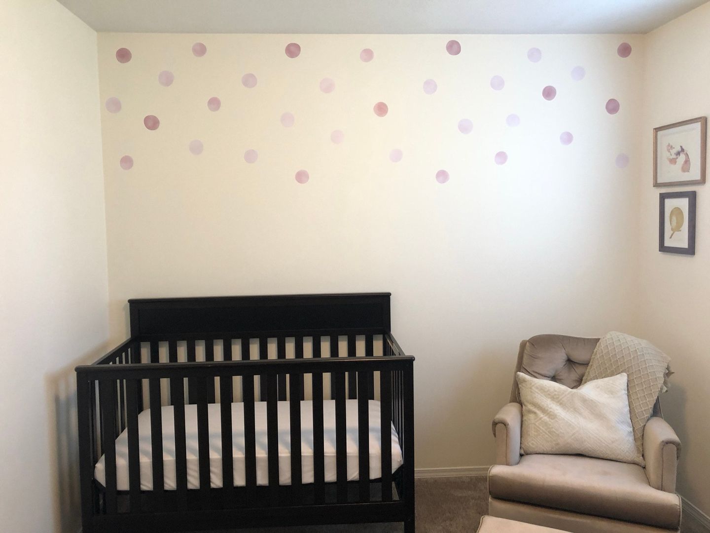 Customer photo review of Pastel Pink Watercolor Dots