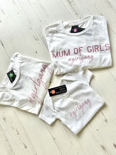 Customer photo review of Mum Of Girls #Girlgang Matching T-Shirts/Bodysuits