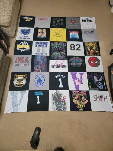 Customer photo review of Classic T-Shirt Blanket