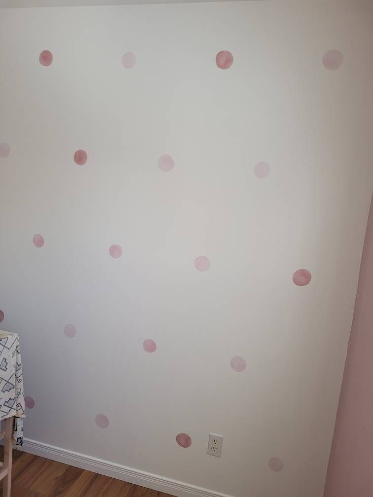 Customer photo review of Pastel Pink Watercolor Dots