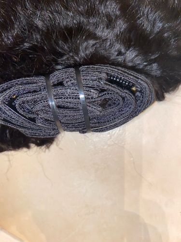 Customer photo review of Clip Ins Extension Kinky Straight 12A+ Virgin Human Hair Extension