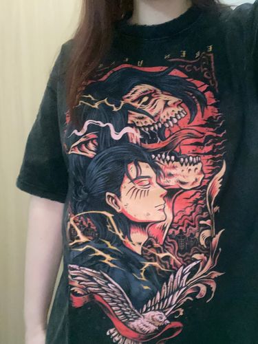Customer photo review of Attack on Titan Attack Titan Vintage Graphic T-Shirt