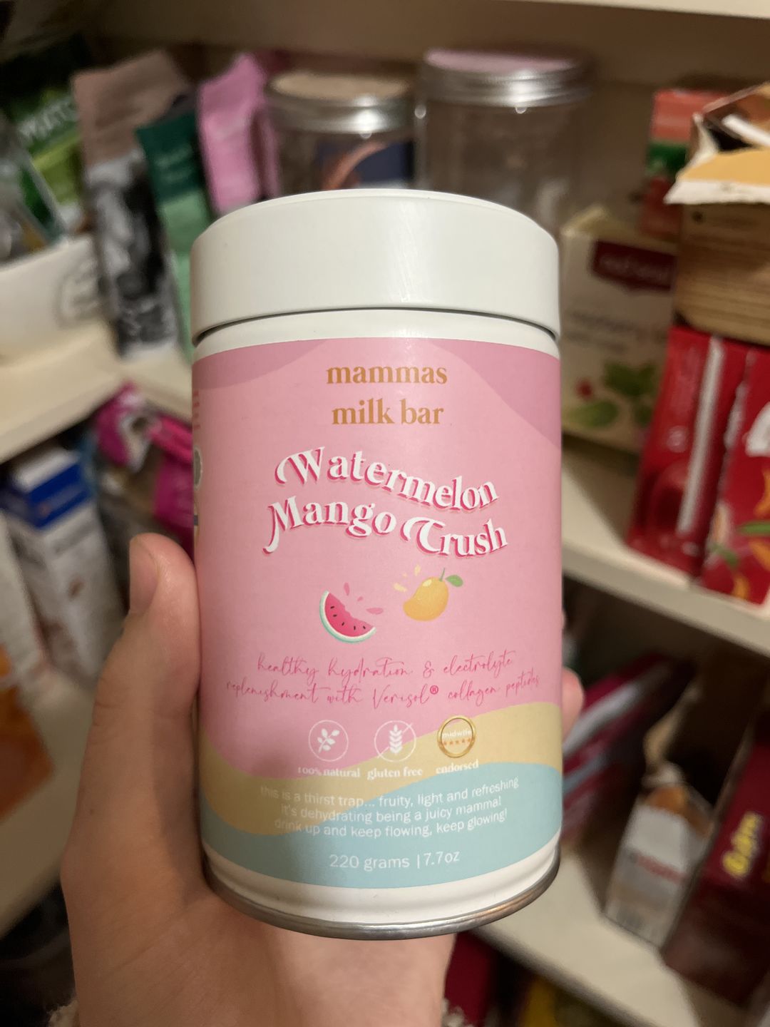 Customer photo review of Watermelon Mango Crush Hydration Electrolyte Drink with Verisol® Collagen