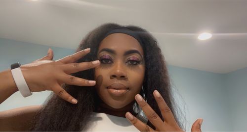 Customer photo review of Clip Ins Extension Kinky Straight 12A+ Virgin Human Hair Extension