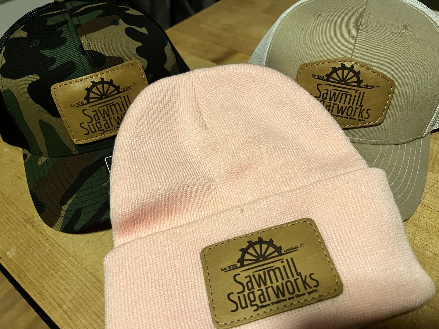 Customer photo review of 112P Camo Custom Leather Patch Hat