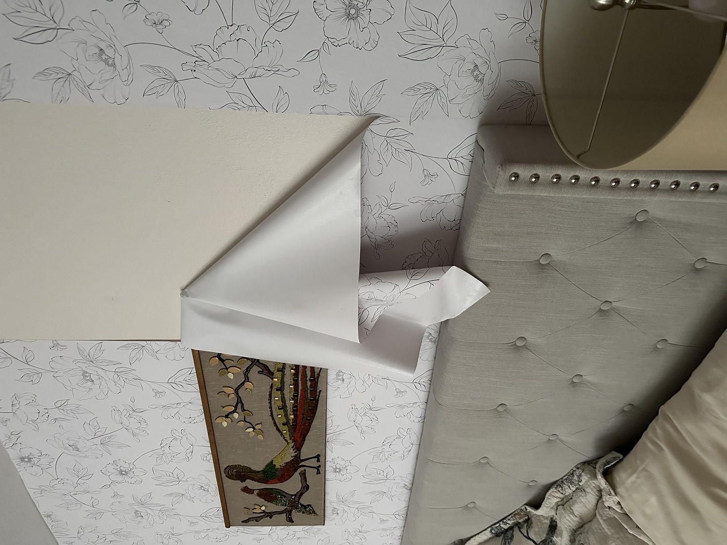 Customer photo review of Small Delicate Drawn Floral Wallpaper