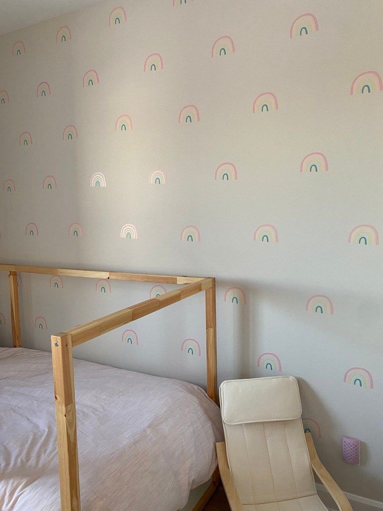 Customer photo review of Pastel Rainbow Removable Wall Decals