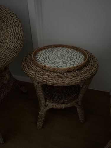 Customer photo review of Bloom Round Rattan Display Tray