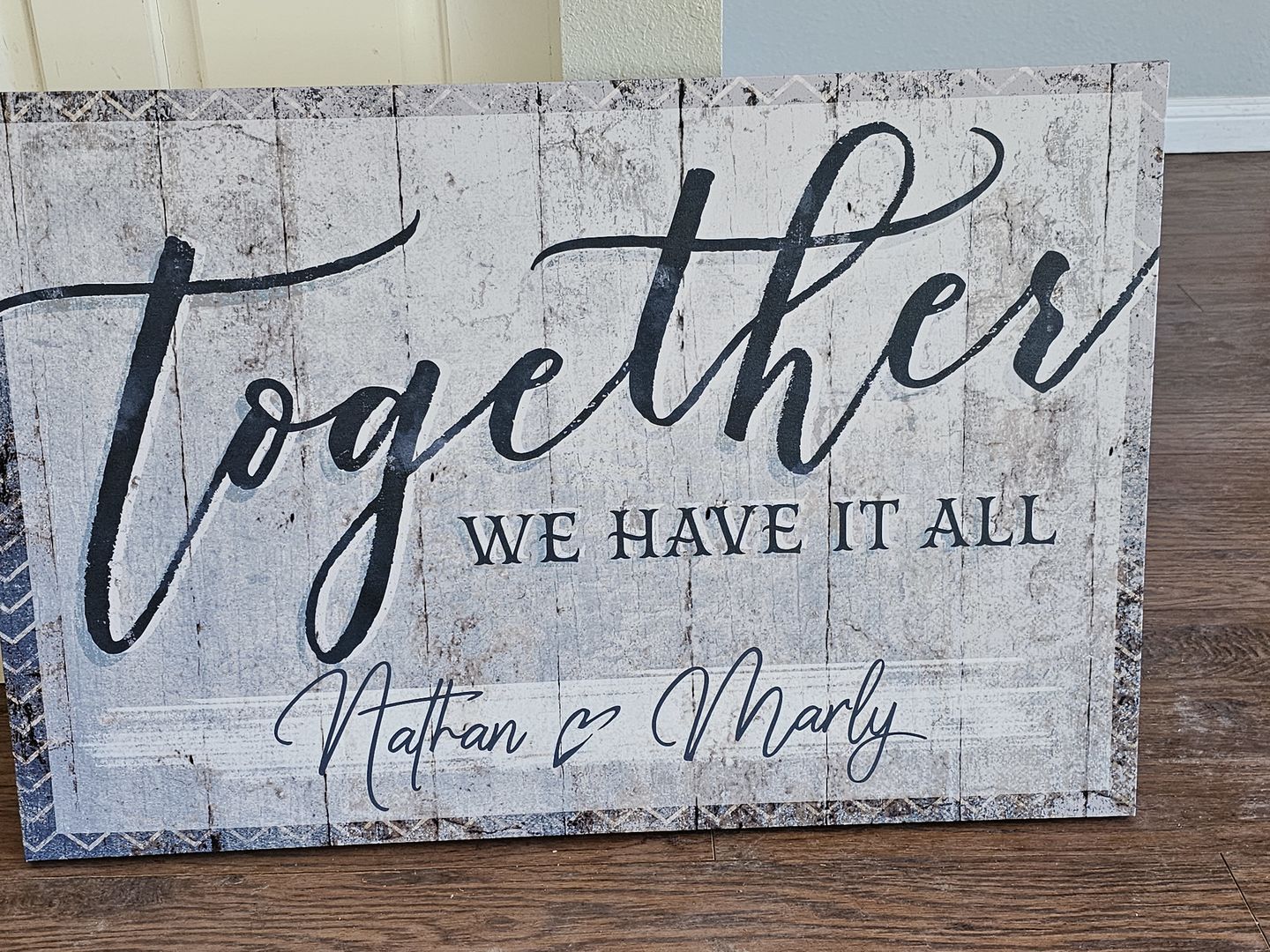 Customer photo review of Personalized "Together We Have It All" Premium Canvas