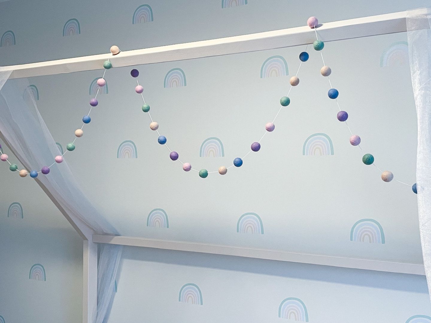 Customer photo review of Pastel Rainbow Removable Wall Decals
