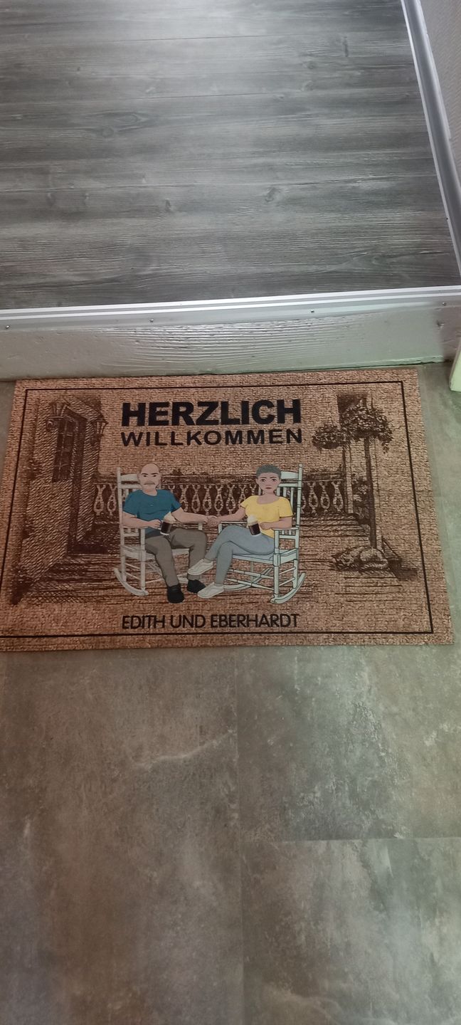 Customer photo review of Herzlich Willkommen - Paar-Fußmatte
