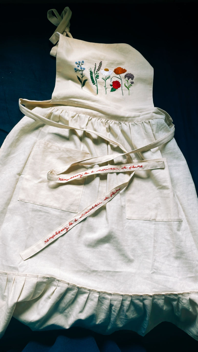 Customer photo review of Embroidered Apron Dress (PREORDER)