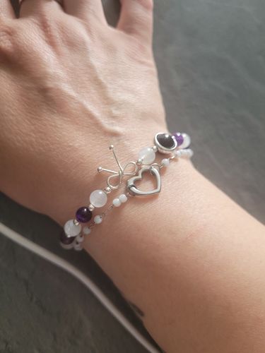 Customer photo review of Bracelet Amincissant en Améthyste et Pierre de Lune | Argent 925
