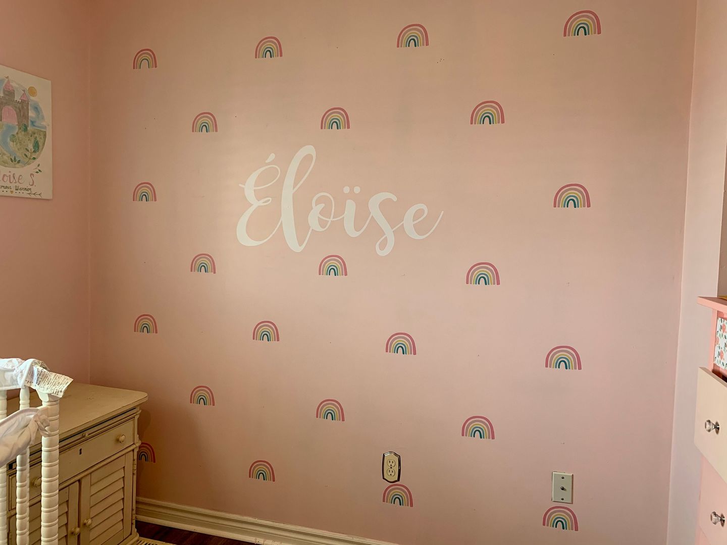 Customer photo review of Pastel Rainbow Removable Wall Decals