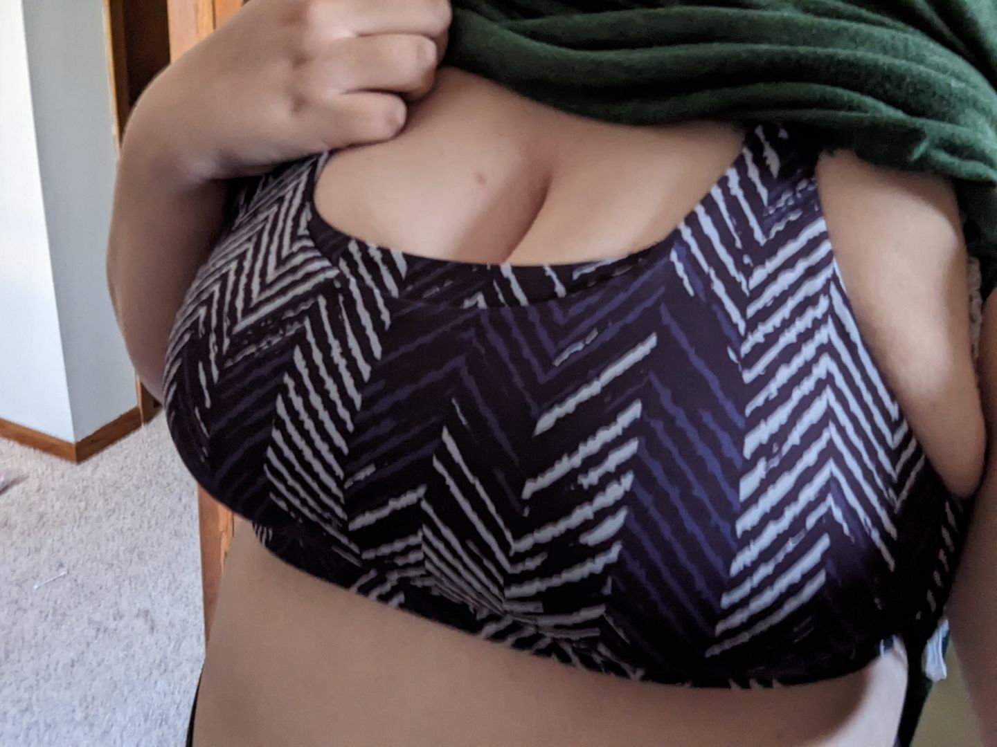 Customer photo review of Ultra Comfort Active Nursing Bra (Midnight Chevron)