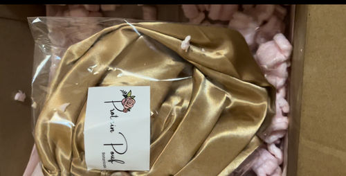 Customer photo review of Reversible Double layered pouf protector satin bonnet