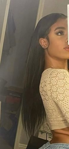 Customer photo review of Clip Ins Extension Straight 12A+ Virgin Human Hair Extension